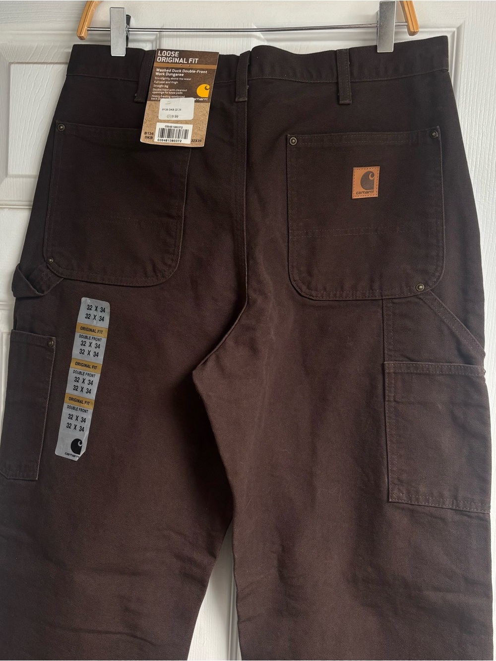NWT Carhartt B136 Pants Dark Brown Mens 32 x 34